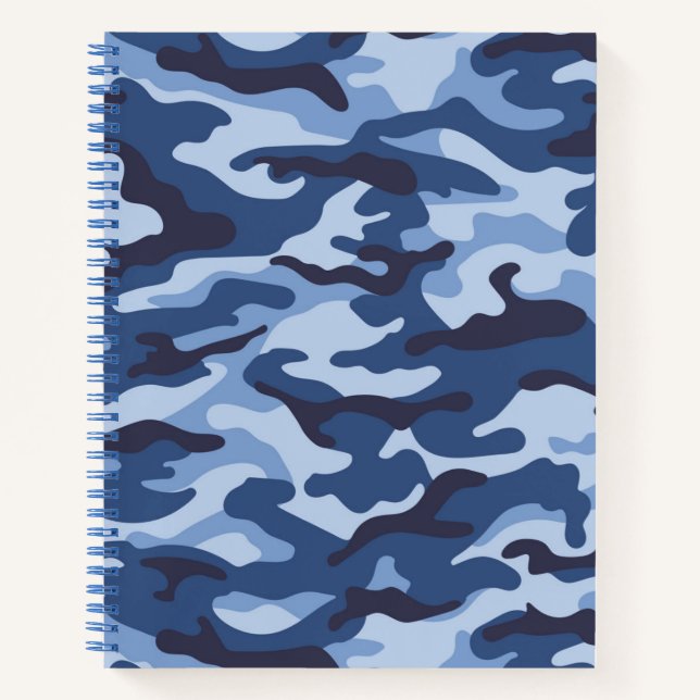 Carnet Motif de camouflage bleu foncé (Devant)