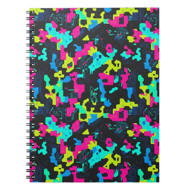 Carnet Motif de camouflage néon (Devant)