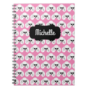 Carnet Motif de caniche mignon rose