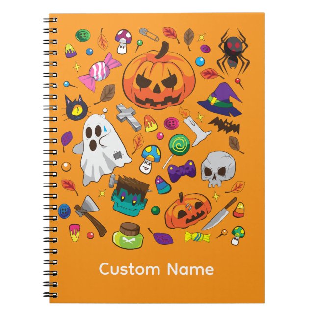 Carnet Motif de caractère mignon d'Halloween (Devant)