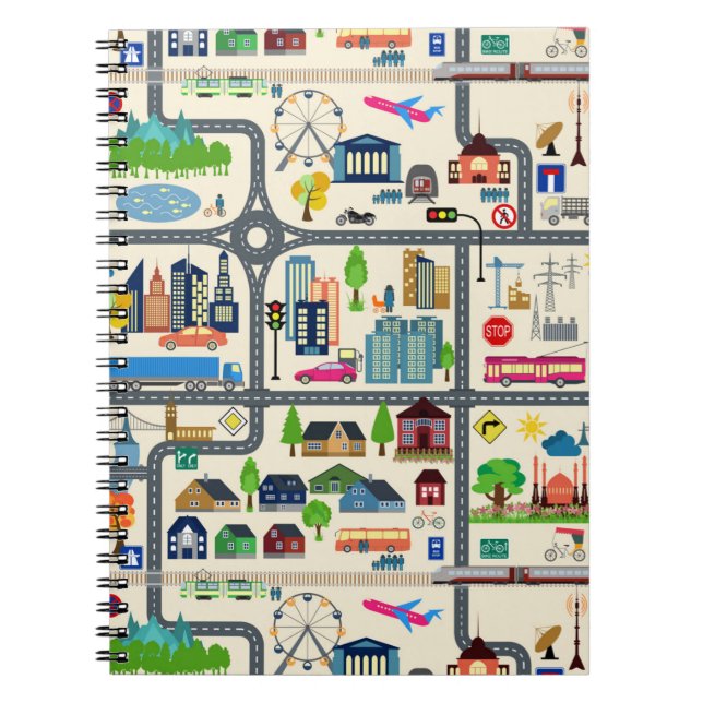 Carnet Motif de carte de ville (Devant)