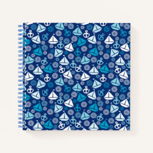 Carnet Motif De Cartographie Avec Voiliers