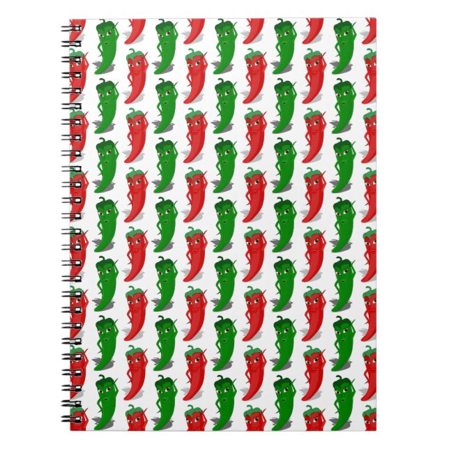 Carnet Motif De Cartoon Rouge Et Vert Pepper Divas (Devant)