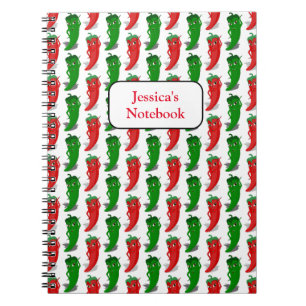 Carnet Motif De Cartoon Rouge Et Vert Pepper Divas