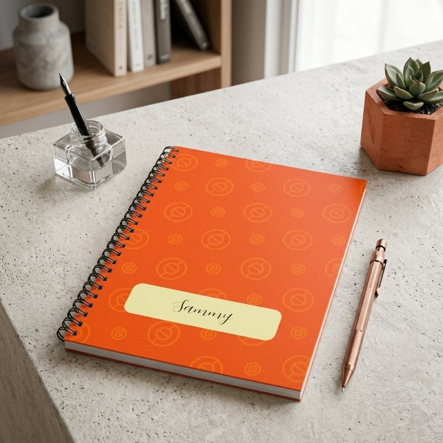 Carnet Motif de cercle abstrait orange sans couture (Créateur téléchargé)