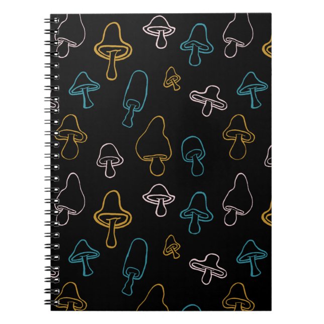 Carnet Motif de champignons colorés (Devant)