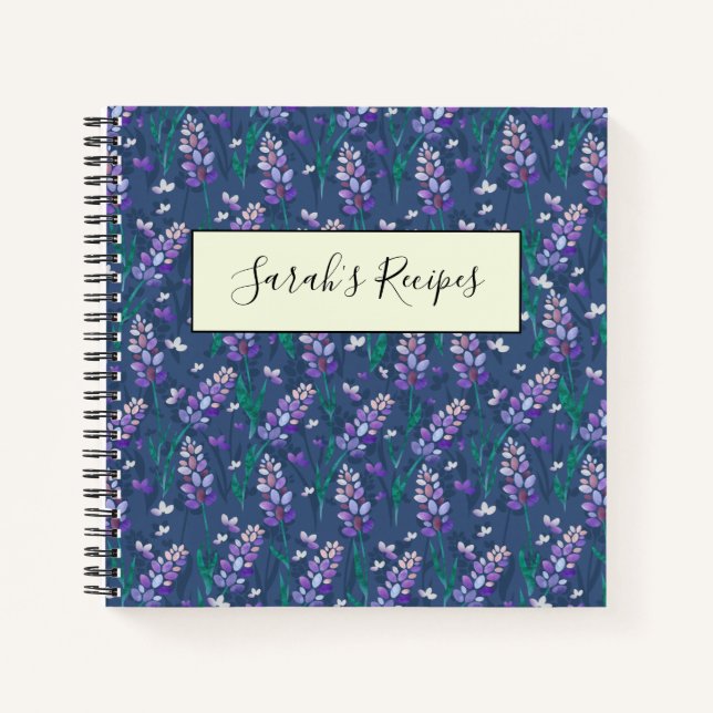 Carnet Motif de champs Lavender dans violet (Devant)
