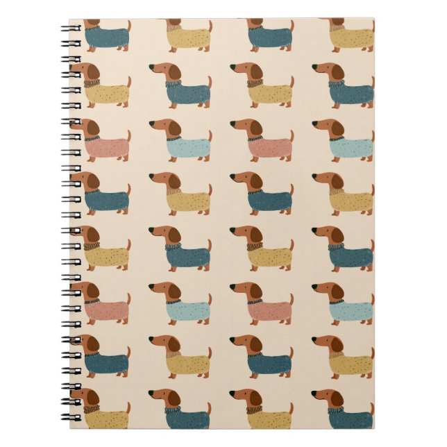 Carnet Motif de chandail confortable pour teckel (Devant)