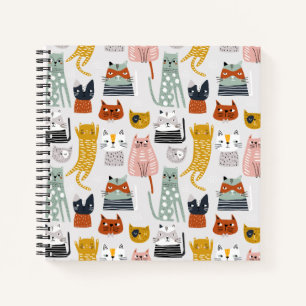 Carnet Motif de chat à main mignon Doodle