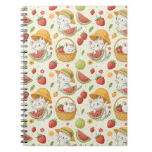 Motif de chat aux fruits d'été - Conception de piq
