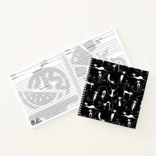 Carnet Motif de chat blanc élancé fantaisiste