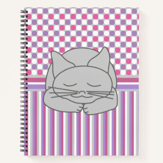 Carnet Motif de chat gris dormant