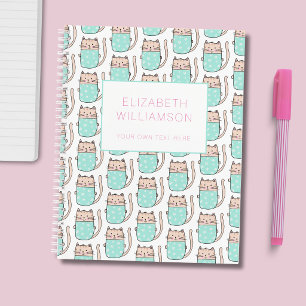 Carnet Motif de chat mignon personnalisé