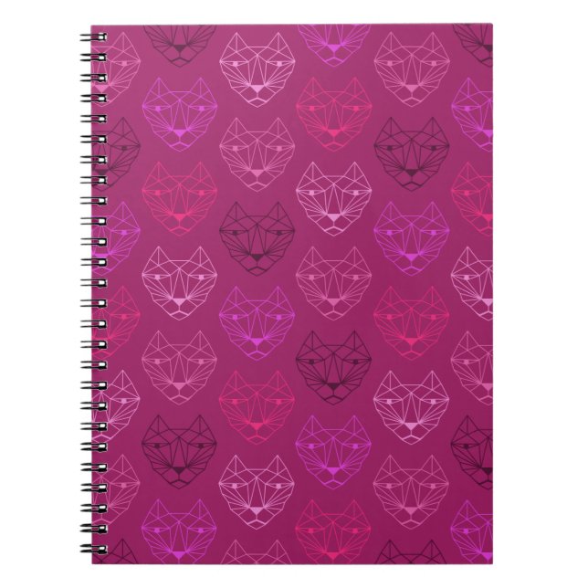 Carnet Motif de chat rose géométrique (Devant)