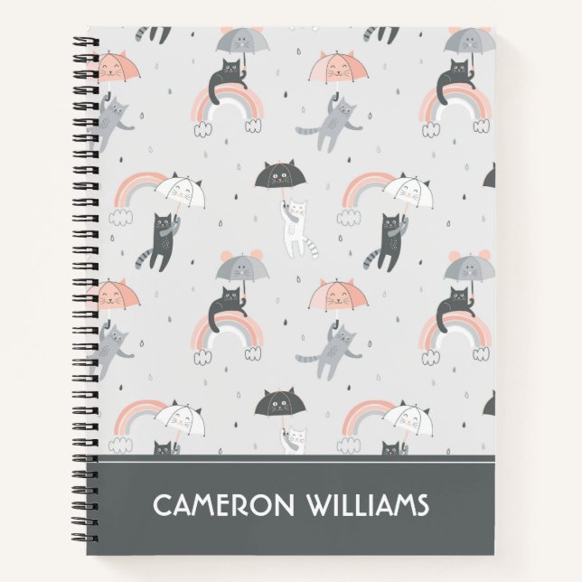 Carnet Motif de chats à plume (Devant)