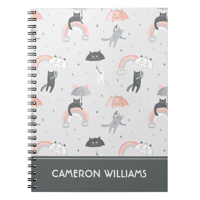 Carnet Motif de chats à plume (Devant)
