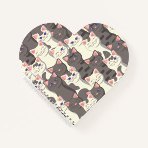 Carnet Motif de chats blancs et gris
