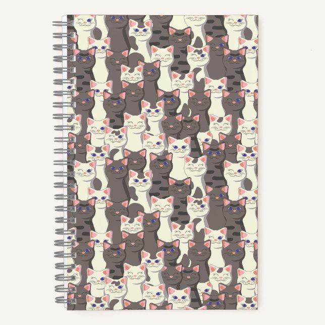 Carnet Motif de chats blancs et gris (Recto)