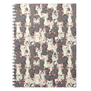Carnet Motif de chats blancs et gris