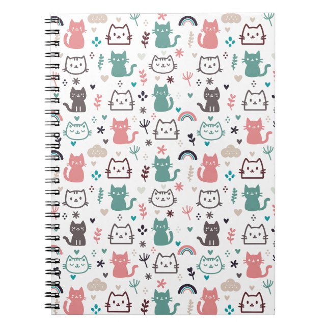Carnet Motif de chats mignons (Devant)