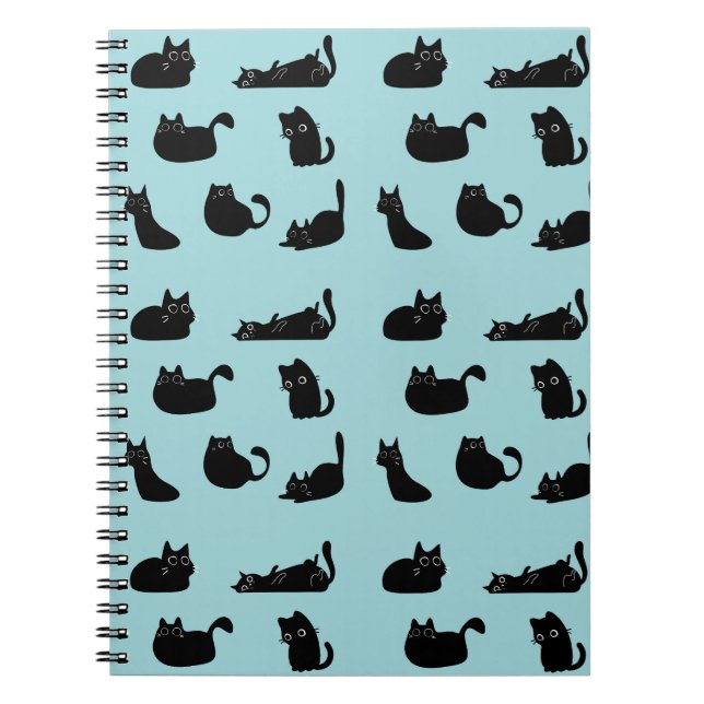 Carnet Motif de chats noirs (Devant)