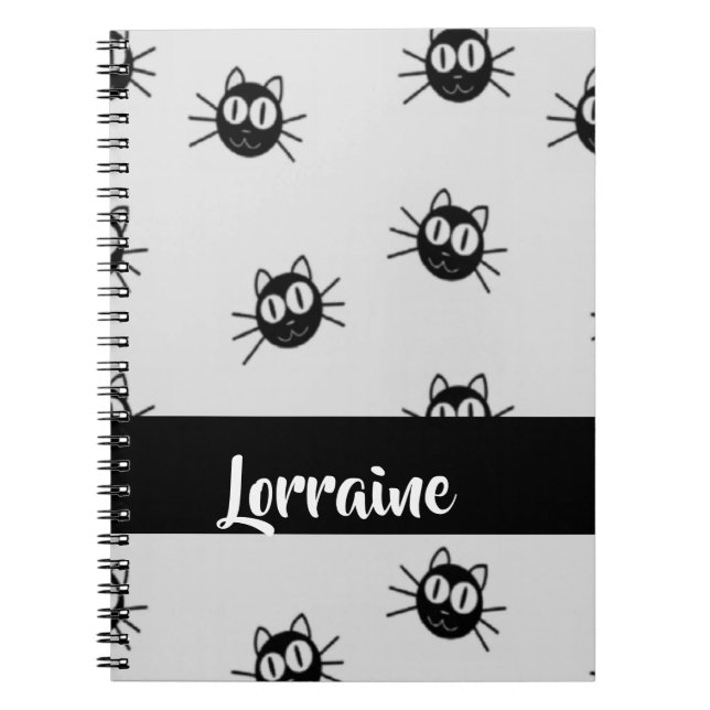 Carnet Motif de chats noirs (Devant)