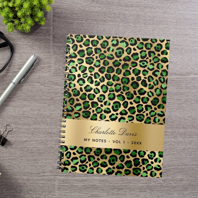 Carnet Motif de cheetah léopard vert émeraude (Créateur téléchargé)