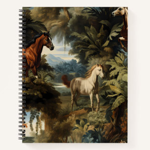 Carnet Motif de cheval tropical vintage élégant équestre