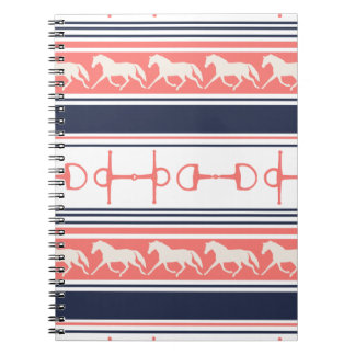 Carnet Motif de Chevaux de Galloping Gris
