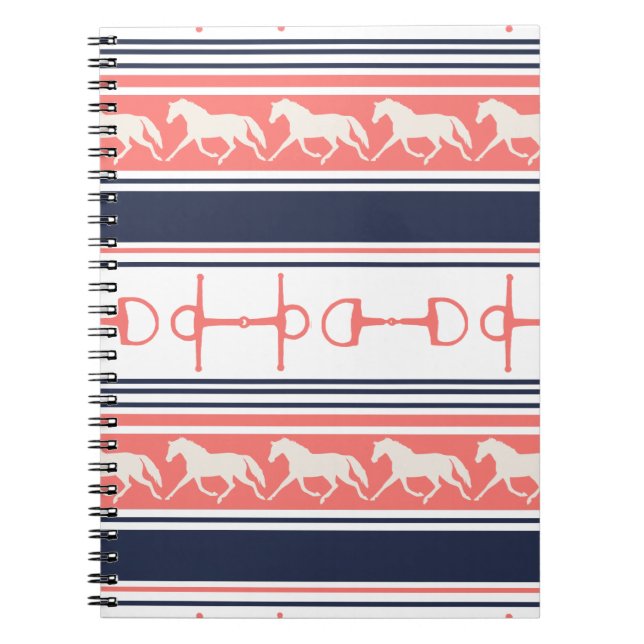 Carnet Motif de Chevaux de Galloping Gris (Devant)