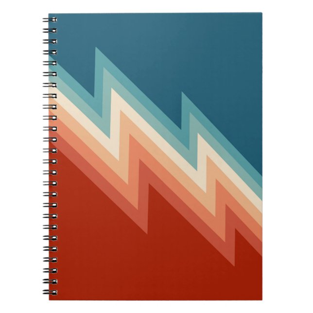 Carnet Motif de chevron de style rétro (Devant)