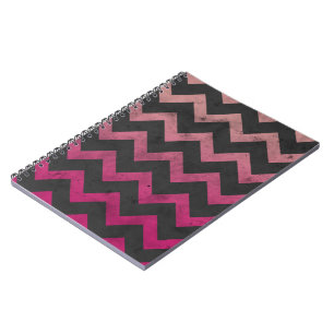 Carnet Motif de chevron gris foncé rose magenta