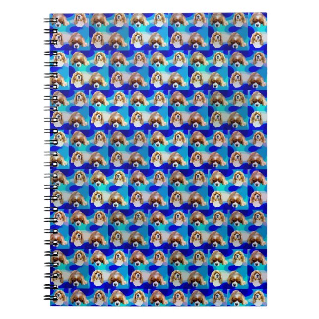 Carnet Motif de Chien Abstrait bleu, (Devant)