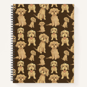 Carnet Motif de chien Brown labradoodle doré