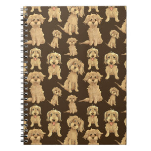 Carnet Motif de chien Brown labradoodle doré