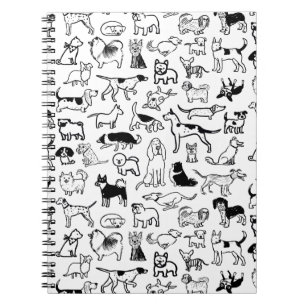 Carnet Motif de chiens noirs et blancs   Cool Canine Love