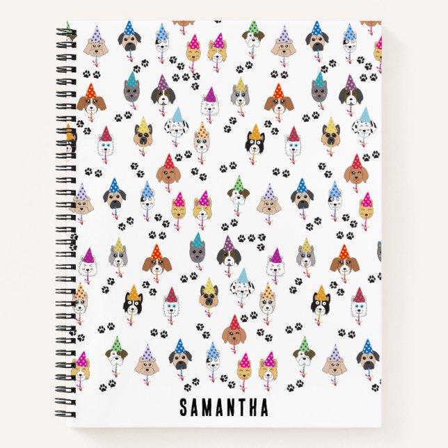 Carnet Motif de chiens pour une fête d'anniversaire migno (Devant)