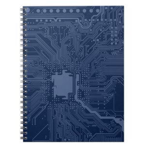 Carnet Motif de circuit Geek bleu