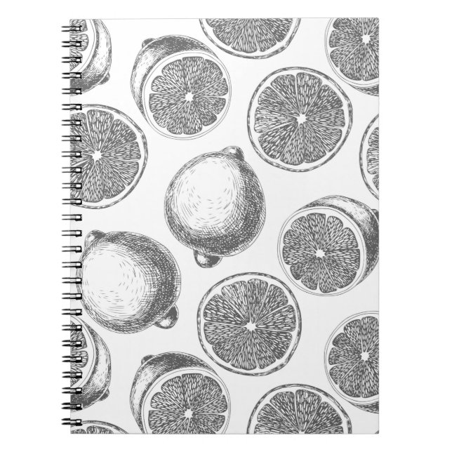 Carnet Motif de citron à main (Devant)