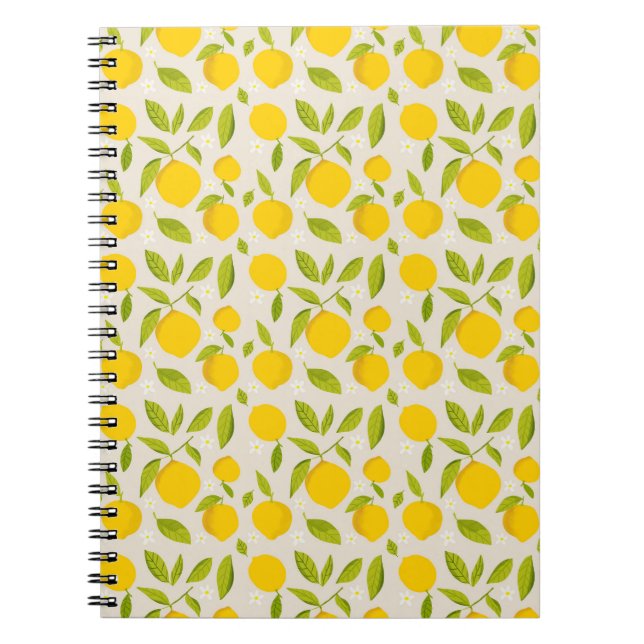 Carnet Motif de citron clair - Fruit d'agrumes jaunes fra (Devant)