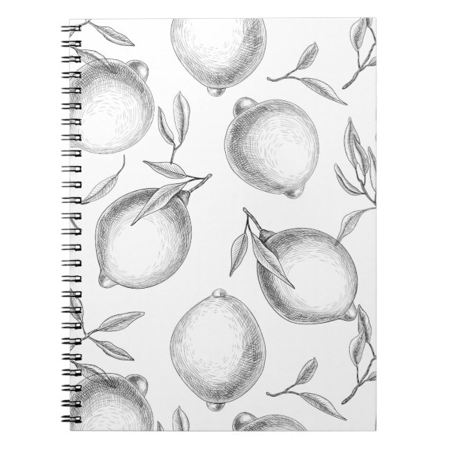 Carnet Motif de citron dessiné à la main (Devant)