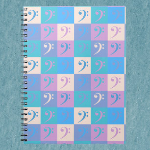 Carnet Motif de clé de fa pastel