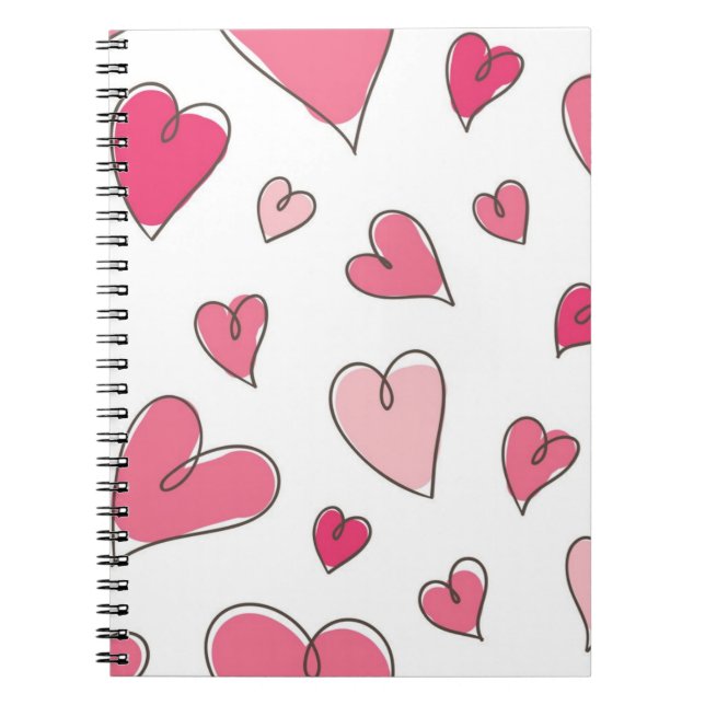 Carnet Motif de coeur (Devant)