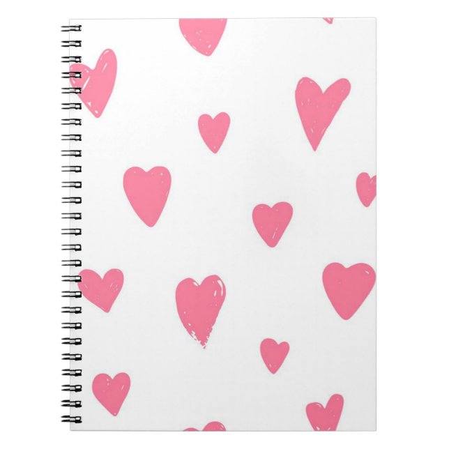 Carnet Motif de coeur (Devant)