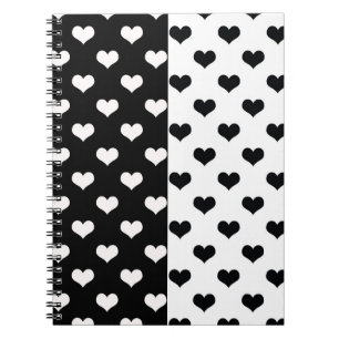 Carnet Motif de coeur Black White Love