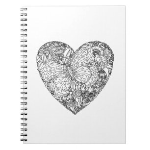 Carnet Motif de coeur de papillon
