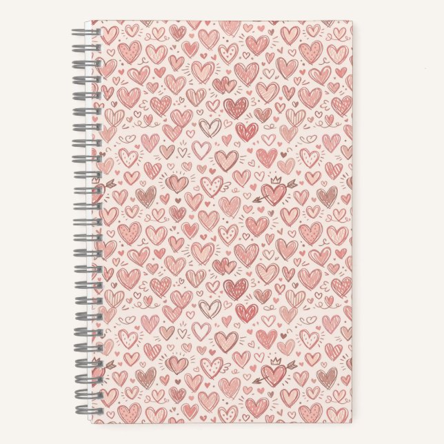 Carnet Motif de cœur dessiné à la main (Recto)