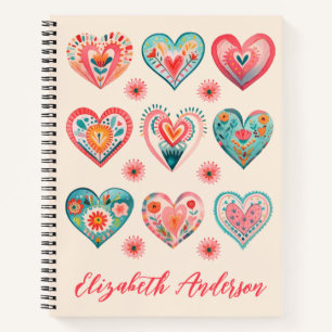Carnet Motif de coeur floral mignon