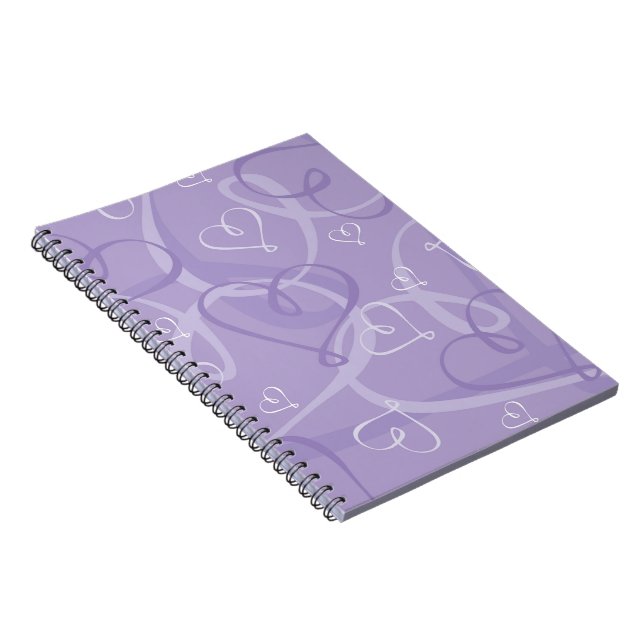 Carnet Motif de coeur pourpre (Côté Droit)