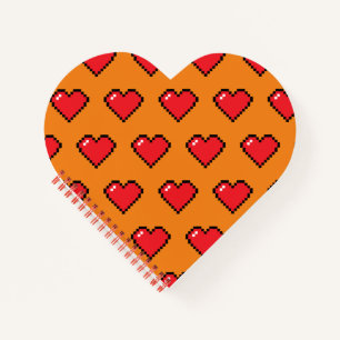 Carnet Motif de coeur Red Pixel